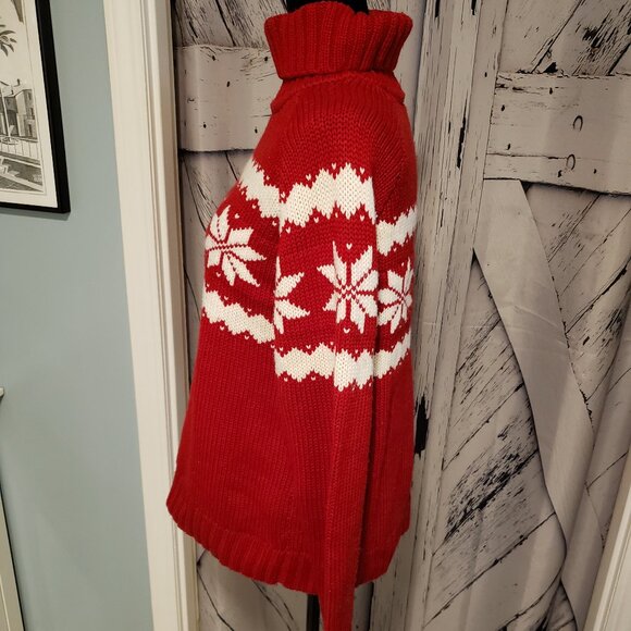 Cute Snowflake Turtleneck Maternity Sweater XL - Picture 4 of 6